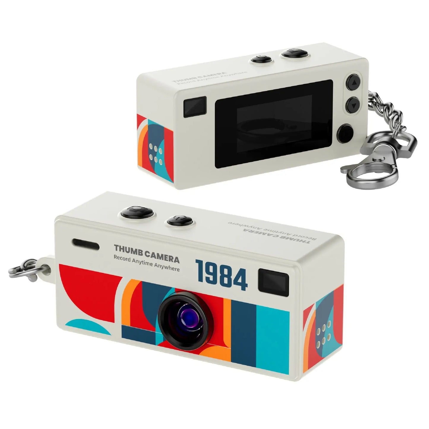 G6 Retro Mini Keychain Thumb Camera 1080P HD Recorder Built-In Flash Auto Focus 130° Wide Angle Lens LCD Screen Portable Camera
