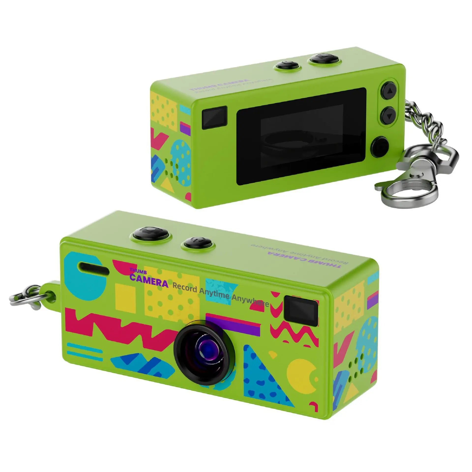 G6 Retro Mini Keychain Thumb Camera 1080P HD Recorder Built-In Flash Auto Focus 130° Wide Angle Lens LCD Screen Portable Camera